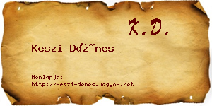 Keszi Dénes névjegykártya