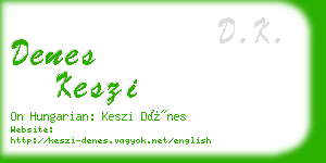 denes keszi business card